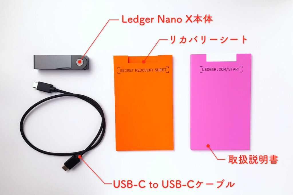 Ledger Nano Xの付属品