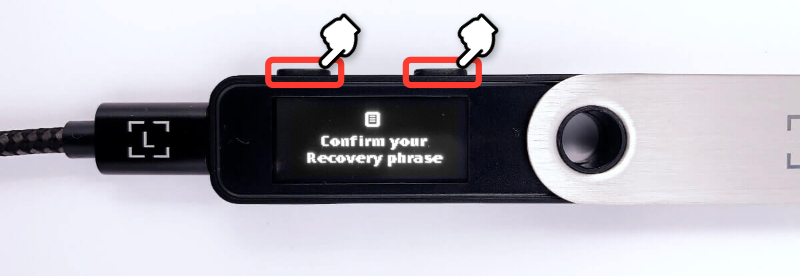 Confirm your Recovery phrase