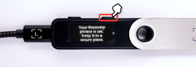 Your Recovery phrase is set. Keep it in a secure place.