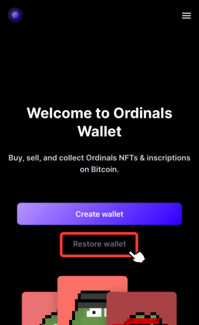 Restore wallet